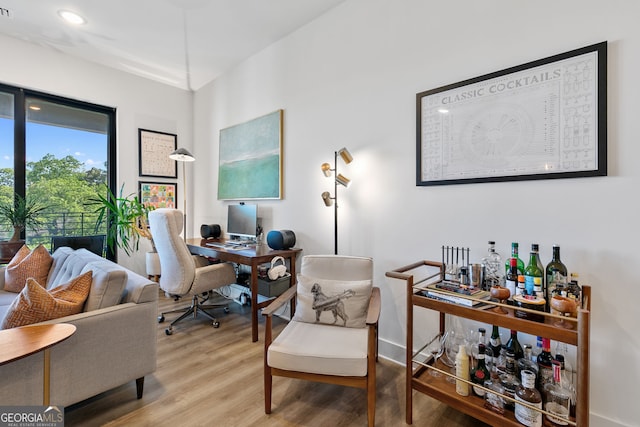 112 Rogers St NE Unit 410, Atlanta, GA 30317 - office area with wood finished floors, baseboards, and recessed lighting