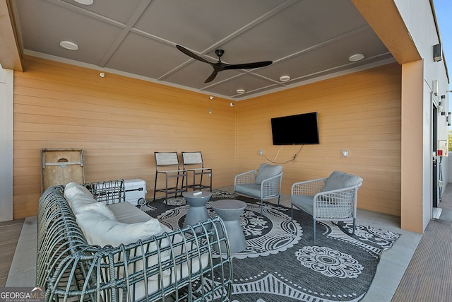 112 Rogers St NE Unit 410, Atlanta, GA 30317 - view of patio / terrace with a ceiling fan and an outdoor living space