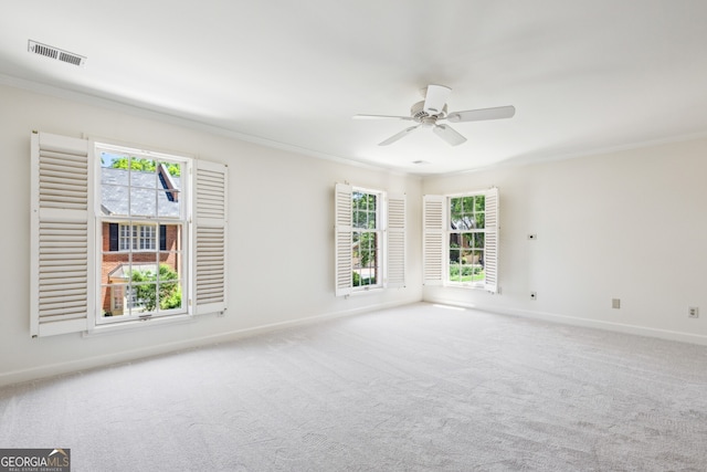 51 Ivy Chase NE, Atlanta, GA 30342 - carpeted empty room with crown molding and ceiling fan