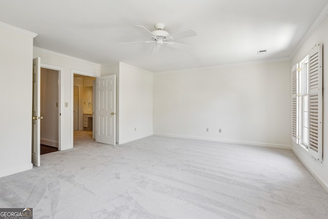 51 Ivy Chase NE, Atlanta, GA 30342 - unfurnished bedroom featuring crown molding, light carpet, and a ceiling fan