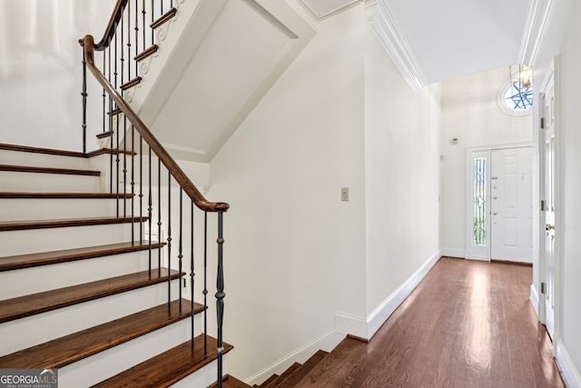 51 Ivy Chase NE, Atlanta, GA 30342 - entryway featuring wood finished floors and stairs