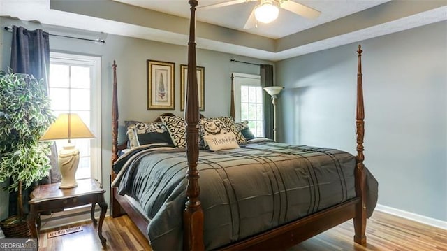 118 Valleyside Dr, Dallas, GA 30157 - bedroom featuring wood finished floors, baseboards, and a ceiling fan