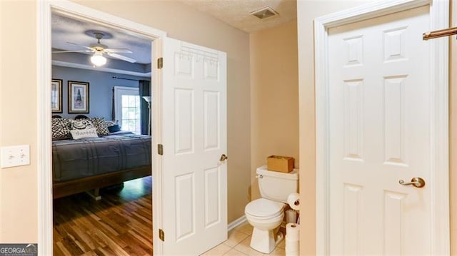 118 Valleyside Dr, Dallas, GA 30157 - bathroom with toilet, ceiling fan, baseboards, and wood finished floors