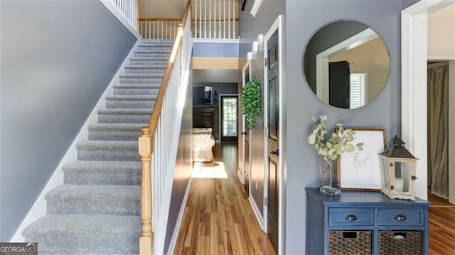 118 Valleyside Dr, Dallas, GA 30157 - staircase with wood finished floors