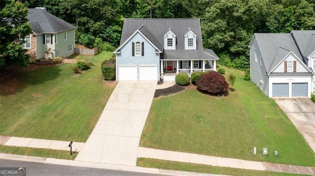 118 Valleyside Dr, Dallas, GA 30157 - view of front of property featuring an attached garage, concrete driveway, a porch, and a front lawn