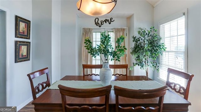 118 Valleyside Dr, Dallas, GA 30157 - dining space featuring wood finished floors and baseboards