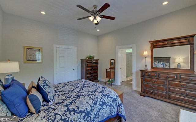 276 E Tugalo St, Toccoa, GA 30577 - carpeted bedroom featuring recessed lighting and a ceiling fan