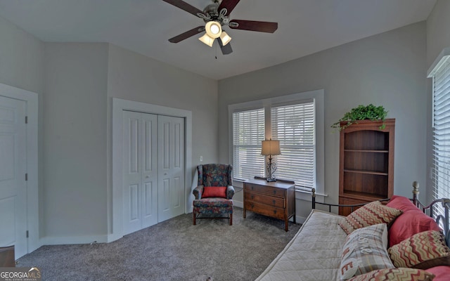 276 E Tugalo St, Toccoa, GA 30577 - carpeted living room featuring a ceiling fan