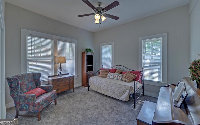 276 E Tugalo St, Toccoa, GA 30577 - carpeted bedroom with baseboards and a ceiling fan