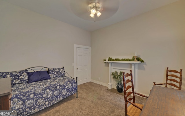276 E Tugalo St, Toccoa, GA 30577 - carpeted bedroom with baseboards and ceiling fan