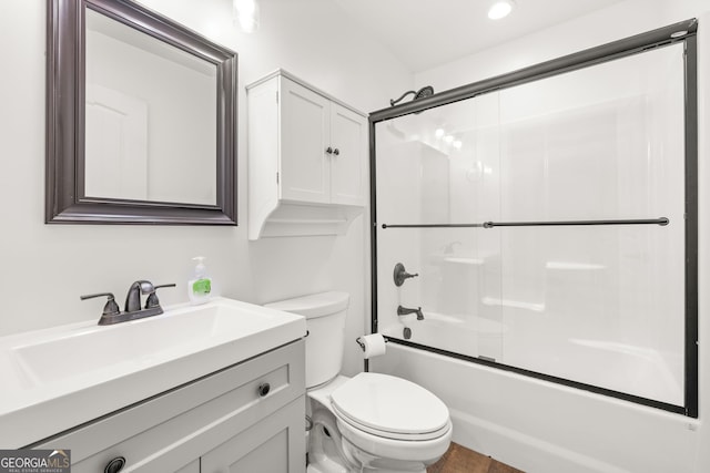 1935 Sam Bell Rd, Clarkesville, GA 30523 - full bath featuring toilet, vanity, and shower / bath combination with glass door