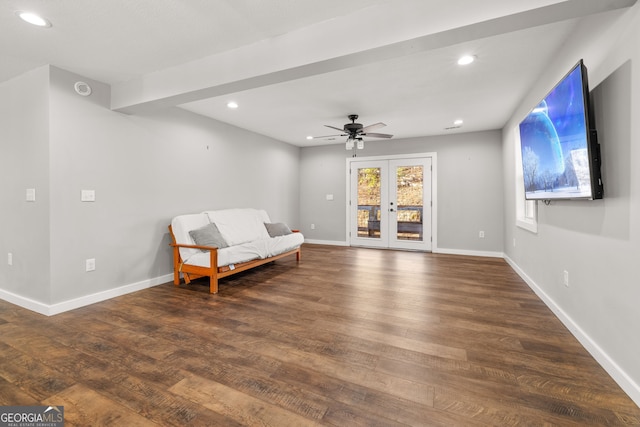 1935 Sam Bell Rd, Clarkesville, GA 30523 - sitting room with wood finished floors, ceiling fan, recessed lighting, and baseboards