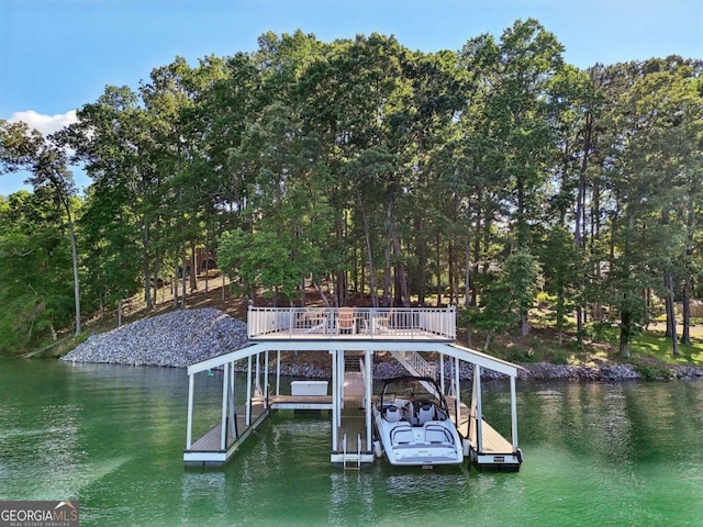 6678 Gaines Ferry Rd, Flowery Branch, GA 30542 - dock area with a water view and boat lift
