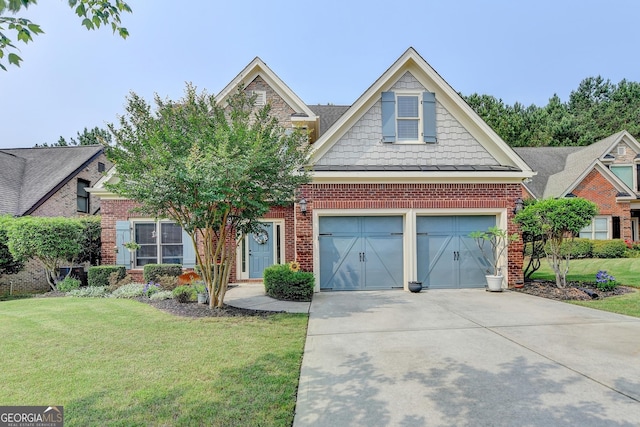 2469 Martini Way, Bethlehem, GA 30620 - view of front facade with brick siding, a front yard, and driveway