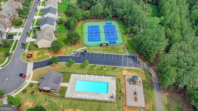 2469 Martini Way, Bethlehem, GA 30620 - aerial view of property and surrounding area featuring a pool