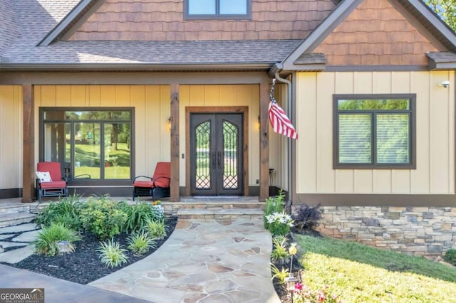 117 Valley View Ct, Blairsville, GA 30512 - doorway to property featuring roof with shingles and covered porch