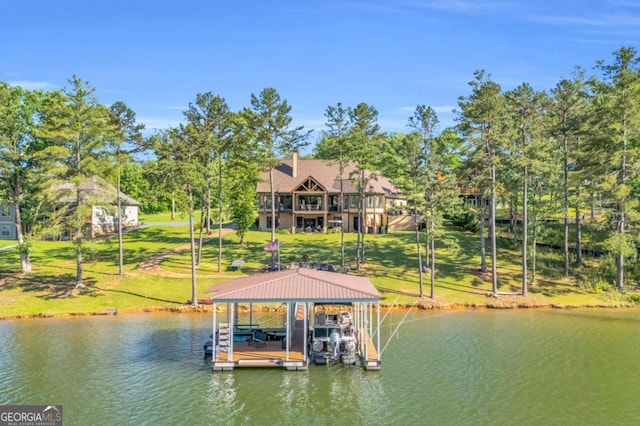 117 Valley View Ct, Blairsville, GA 30512 - dock area featuring a water view, boat lift, and a yard
