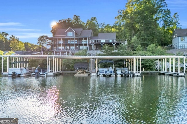 117 Valley View Ct, Blairsville, GA 30512 - dock featuring boat lift and a water view