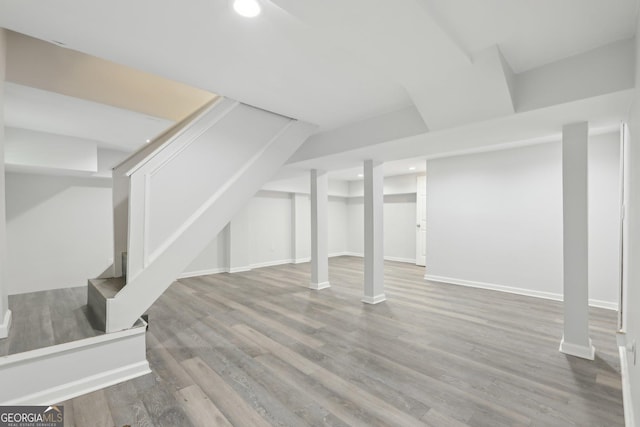623 Montevista St SW, Atlanta, GA 30310 - finished below grade area featuring recessed lighting, wood finished floors, and baseboards