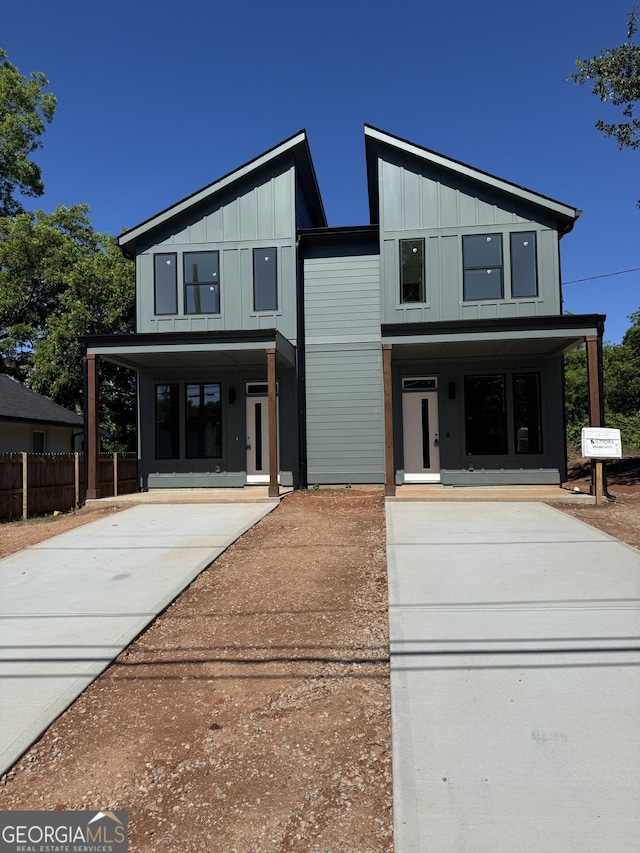 1223 Oakland Dr SW Unit A, Atlanta, GA 30310 - contemporary home featuring covered porch and board and batten siding