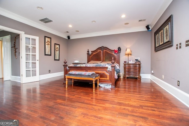 1050 Denton Rd, Douglasville, GA 30134 - bedroom featuring crown molding, wood finished floors, baseboards, and recessed lighting