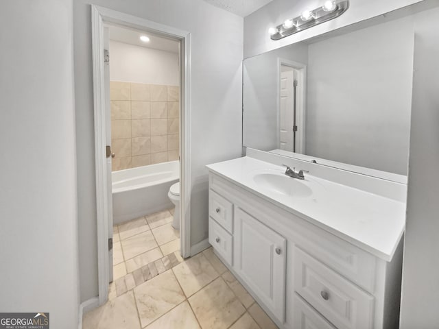 3008 Pine Tree Trl # 16D, South Fulton, GA 30349 - full bath with marble look tiles, toilet, and vanity