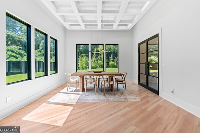 5370 Greenleaf Dr SW, Mableton, GA 30126 - sunroom with coffered ceiling, plenty of natural light, and beam ceiling