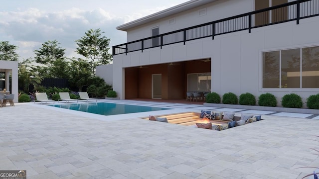 5370 Greenleaf Dr SW, Mableton, GA 30126 - outdoor pool featuring a fire pit and a patio area