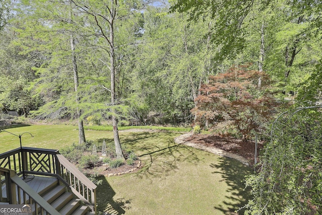 1000 Pleasance Grv, Peachtree City, GA 30269 - view of grassy yard with a forest view