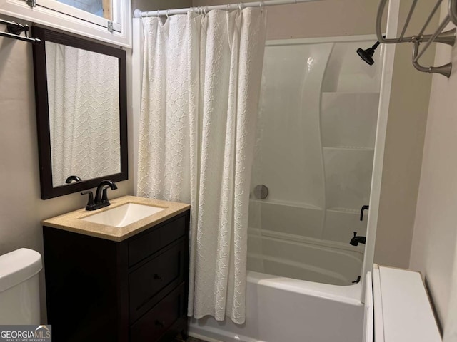 243 Old Acworth Rd, Dallas, GA 30132 - full bath with shower / bath combination with curtain, vanity, and toilet