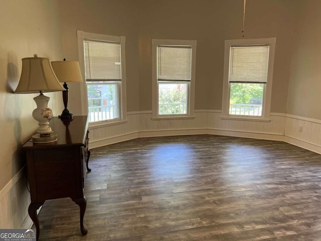243 Old Acworth Rd, Dallas, GA 30132 - unfurnished room featuring a wainscoted wall and dark wood-style floors