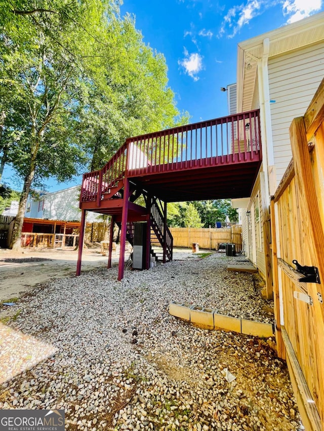 350 Fall View Ct, Winder, GA 30680 - view of yard featuring stairway and a deck