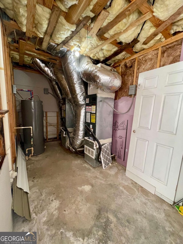 350 Fall View Ct, Winder, GA 30680 - unfinished below grade area featuring water heater