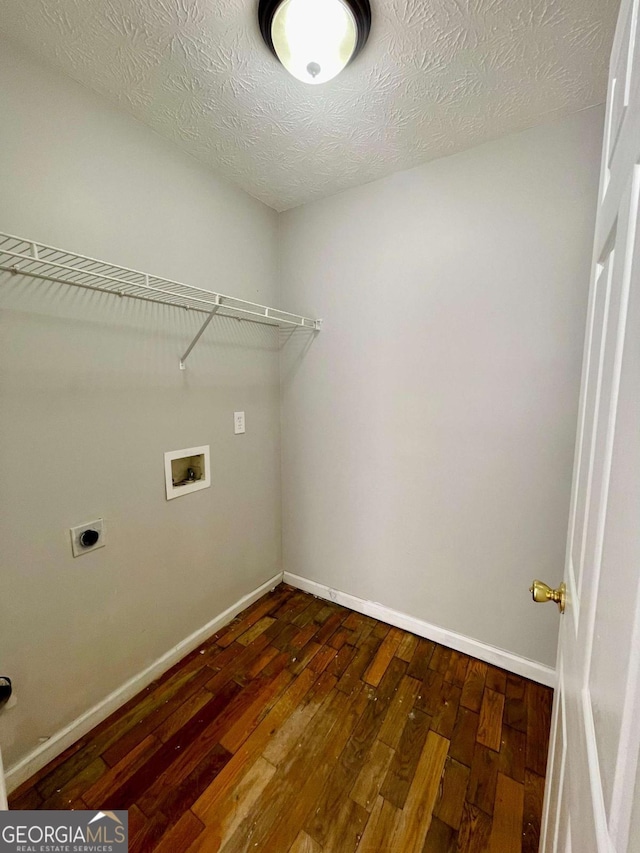 350 Fall View Ct, Winder, GA 30680 - laundry room with electric dryer hookup, washer hookup, and dark wood-style floors