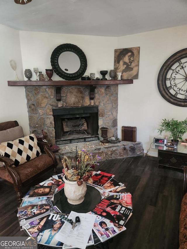 3503 Ten Oaks Ct, Powder Springs, GA 30127 - living room featuring wood finished floors and a fireplace