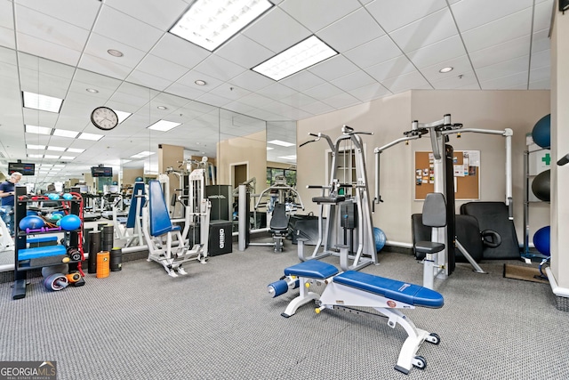 2660 Peachtree Rd Unit 6A, Atlanta, GA 30305 - workout area with a drop ceiling