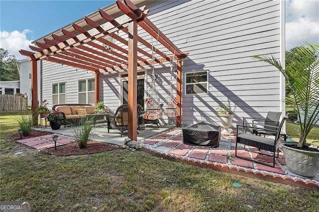 1017 Preserve Park Dr, Loganville, GA 30052 - view of patio with a pergola and an outdoor living space