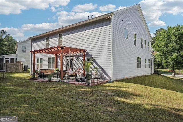 1017 Preserve Park Dr, Loganville, GA 30052 - back of property featuring a pergola, a patio area, and a jacuzzi