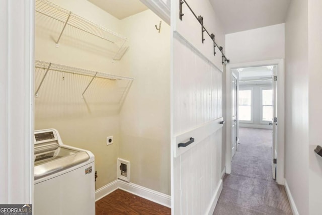 345 Alderwood Ln, Sandy Springs, GA 30328 - laundry room featuring washer / dryer and a barn door