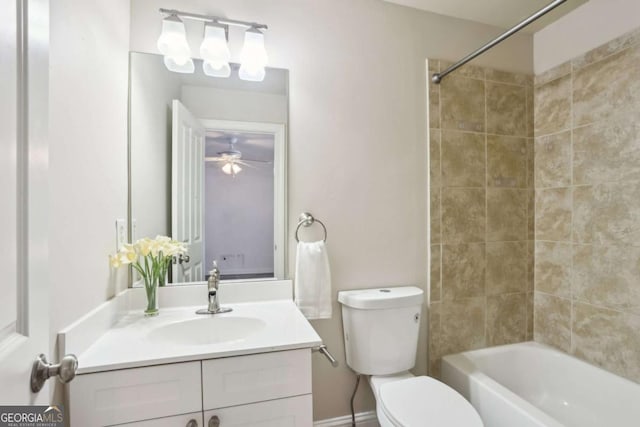 345 Alderwood Ln, Sandy Springs, GA 30328 - full bathroom featuring vanity, shower / tub combination, and a ceiling fan