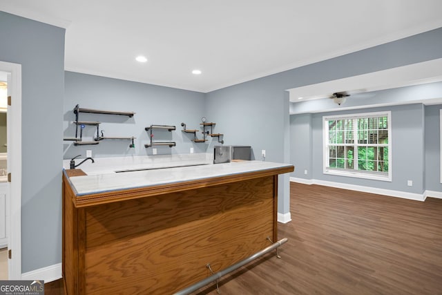 4000 Mcpherson Dr, Acworth, GA 30101 - kitchen featuring dark wood-style flooring, recessed lighting, and light countertops