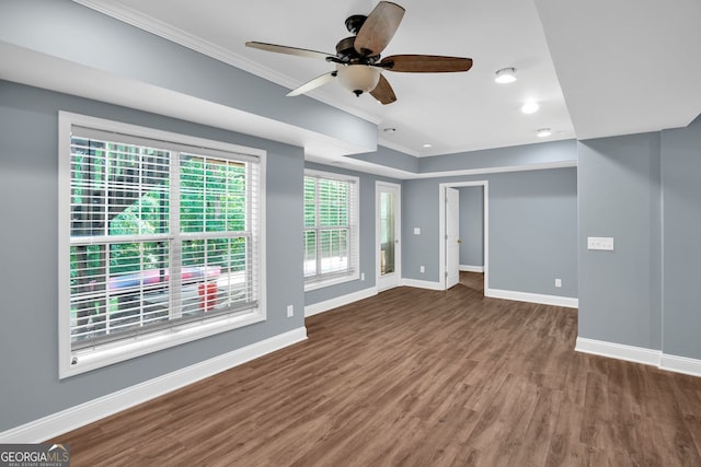 4000 Mcpherson Dr, Acworth, GA 30101 - empty room with crown molding, wood finished floors, and a ceiling fan