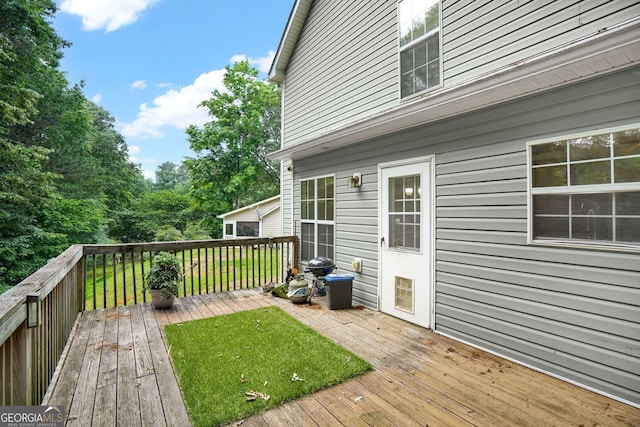 4000 Mcpherson Dr, Acworth, GA 30101 - wooden deck featuring a lawn