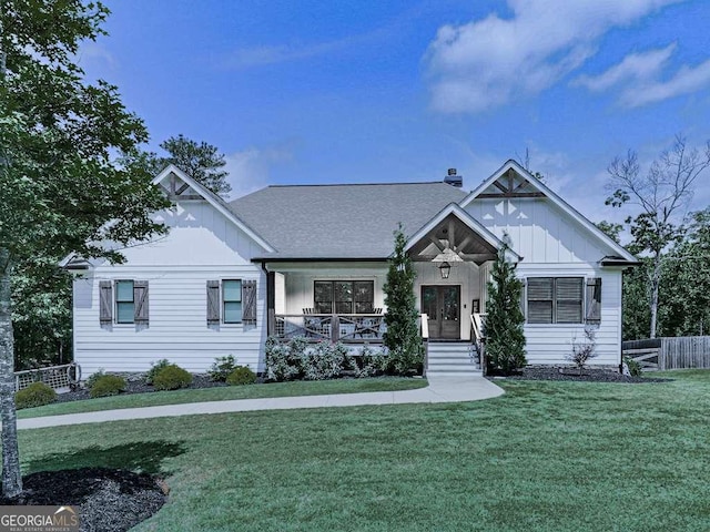 971 Cable Rd, Waleska, GA 30183 - view of front facade with board and batten siding, a porch, and roof with shingles