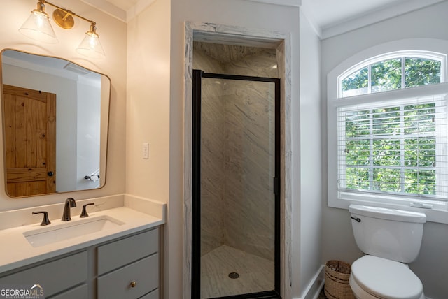 4317 Harold Whelchel Rd, Gainesville, GA 30506 - bathroom with vanity, a stall shower, and toilet
