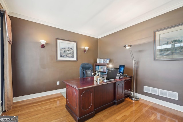 2871 Trailing Ivy Way, Buford, GA 30519 - office with ornamental molding and light wood-type flooring