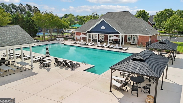 2871 Trailing Ivy Way, Buford, GA 30519 - community pool with a gazebo and a patio area