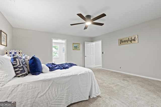 1143 Mcgarity Rd, Mcdonough, GA 30252 - bedroom with carpet flooring, baseboards, and a ceiling fan