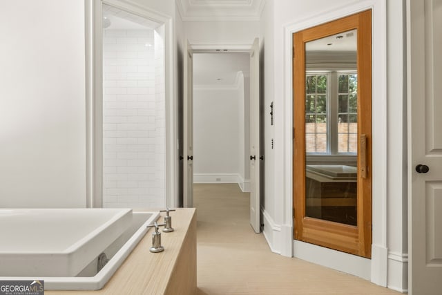4560 Harris Trl, Atlanta, GA 30327 - corridor featuring ornamental molding and light colored carpet