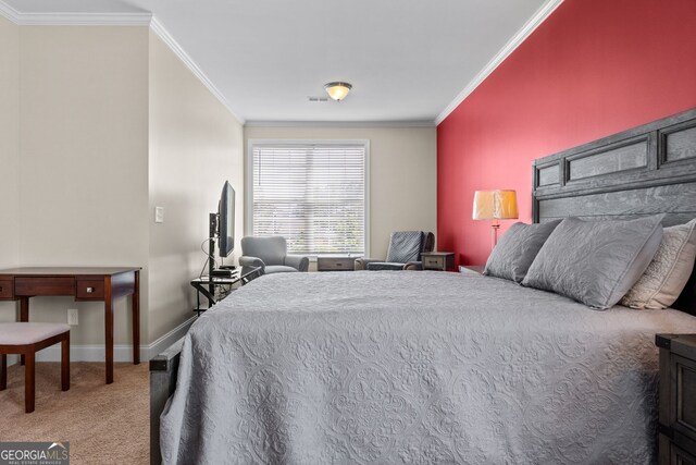 1516 Winward Dr, Locust Grove, GA 30248 - carpeted bedroom featuring ornamental molding and baseboards